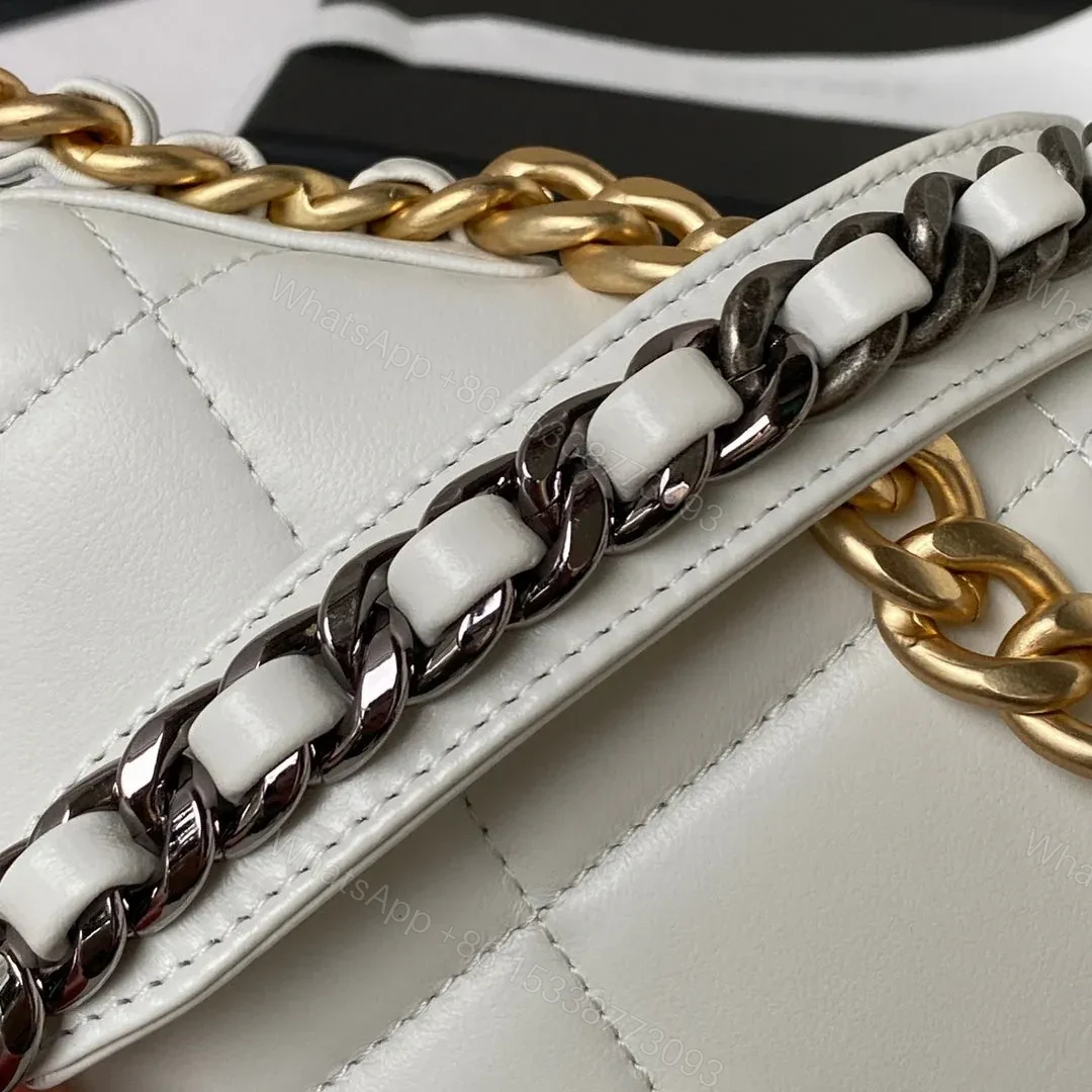 View 4 of CHANEL 19 WOC 19CM WHITE LAMBSKIN GOLD