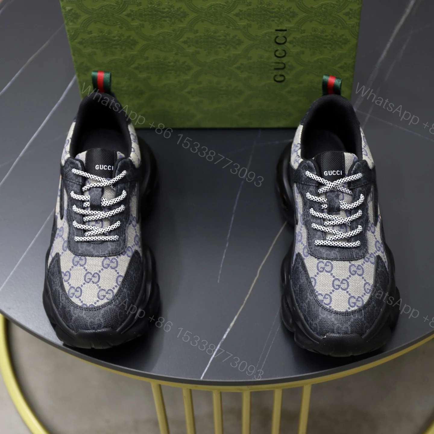 Gucci 高仿老花男士厚底運動鞋 GG經典圖紋 潮人必備款 — view 1