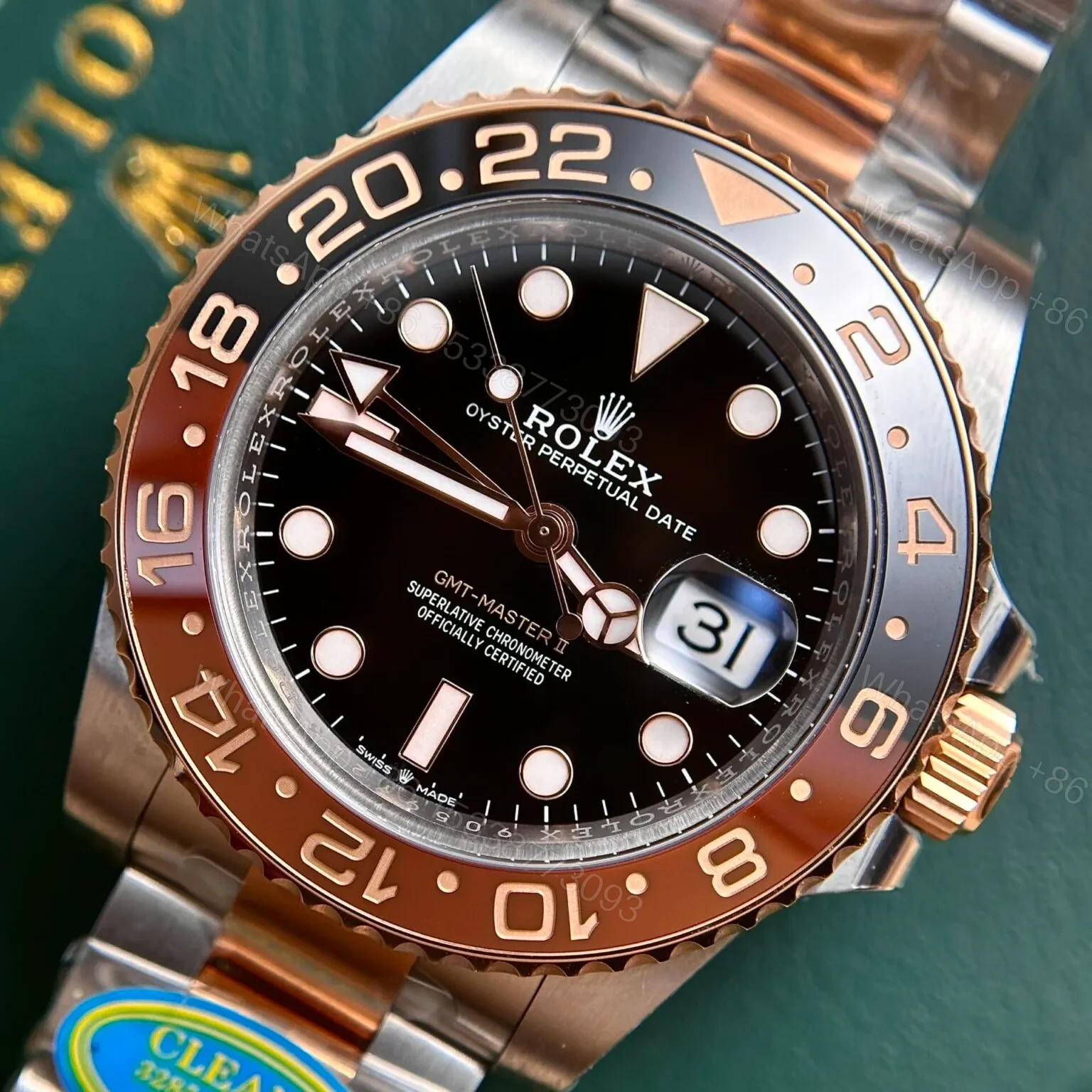 View 3 of Replica Rolex GMT-Master Black Dial 126711CHNR Root Beer