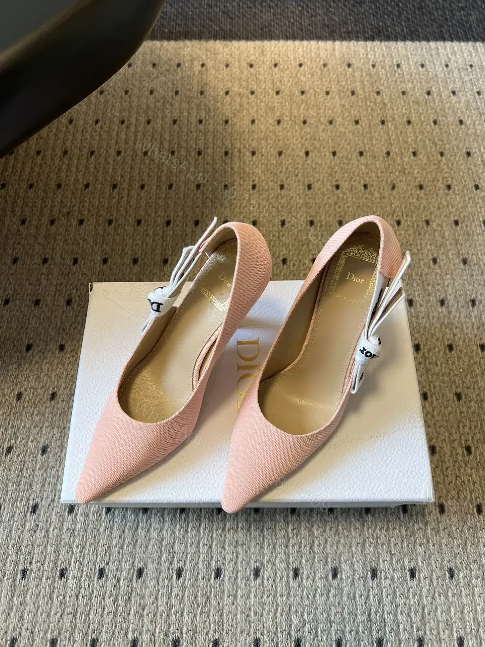 View 4 of Soft Pink Slingback Pumps with Ribbon Detail