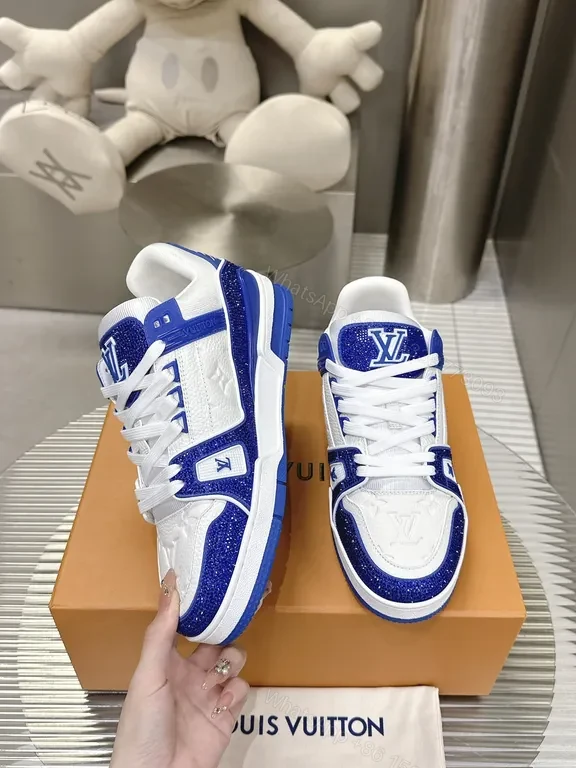 View 8 of Statement-Contrast Luxe Trainer: Premium LV-Style High-Tops