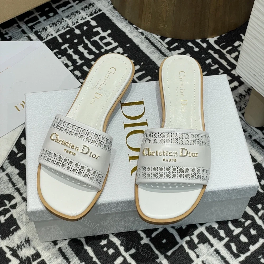 View 3 of 高仿Dior*D-Lane系列KCO207圓頭套腳拖鞋短踭白色免檢版