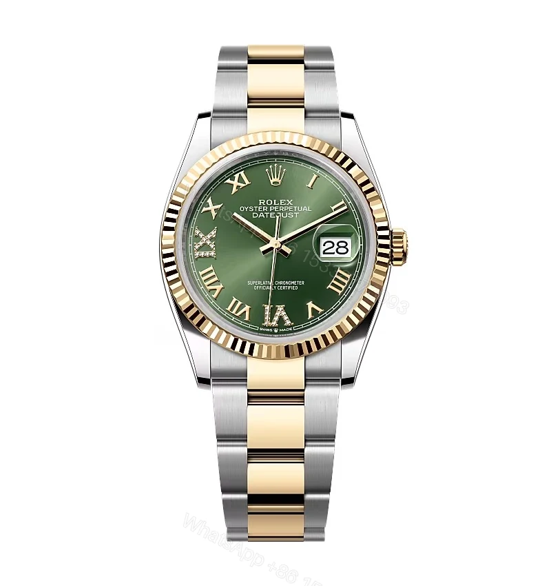 Rolex Datejust Olive Green Roman Diamond Dial 126233-0026 36 mm — view 1