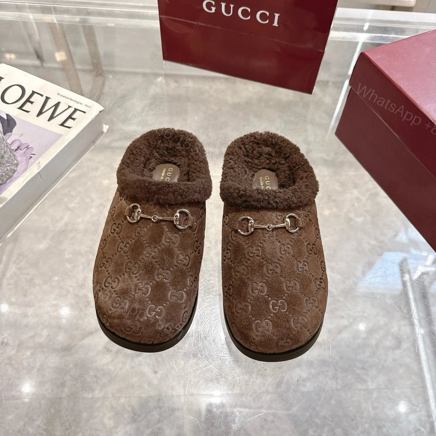View 2 of Gucci Women Mule With Horsebit Dark Brown
