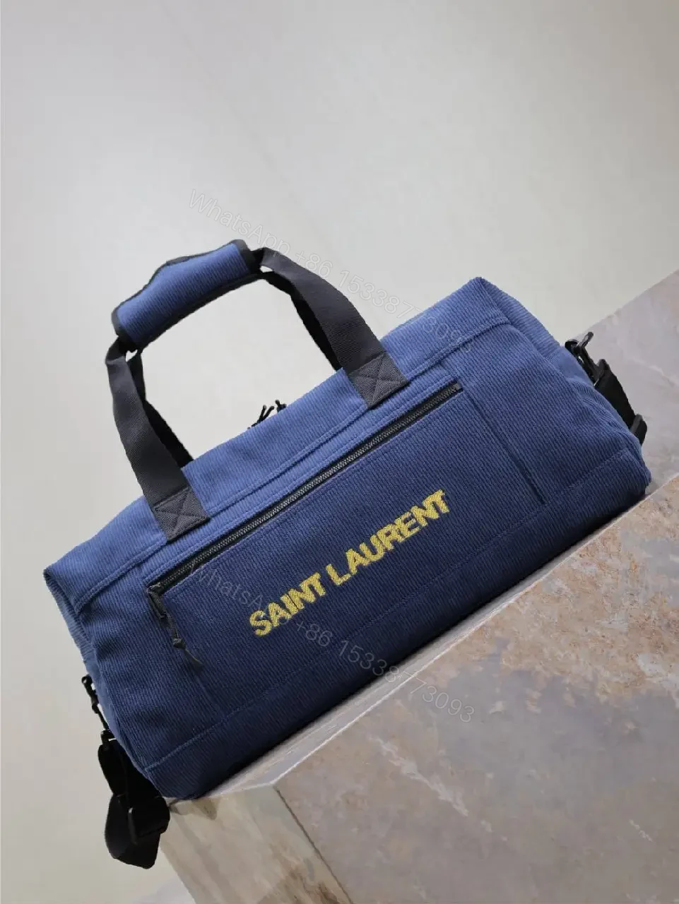 View 7 of Deep Indigo Cordura Gym Bag: Compact Luxury Travel-ready