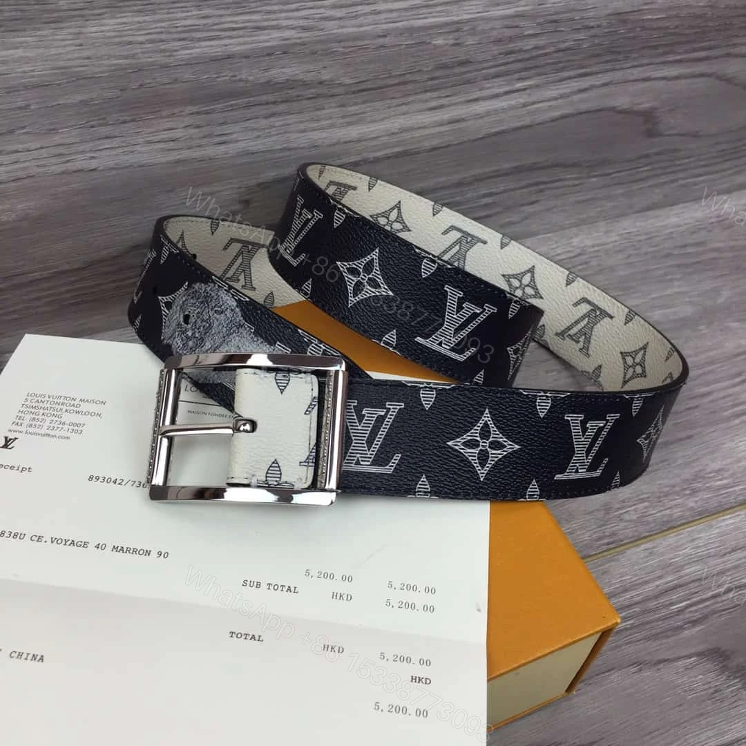 View 5 of LOUIS VUITTON WHITE/BLUE MONOGRAM SA.VANE CANVAS CHAP.MAN BROTHERS RE.VERSO BELT – B101