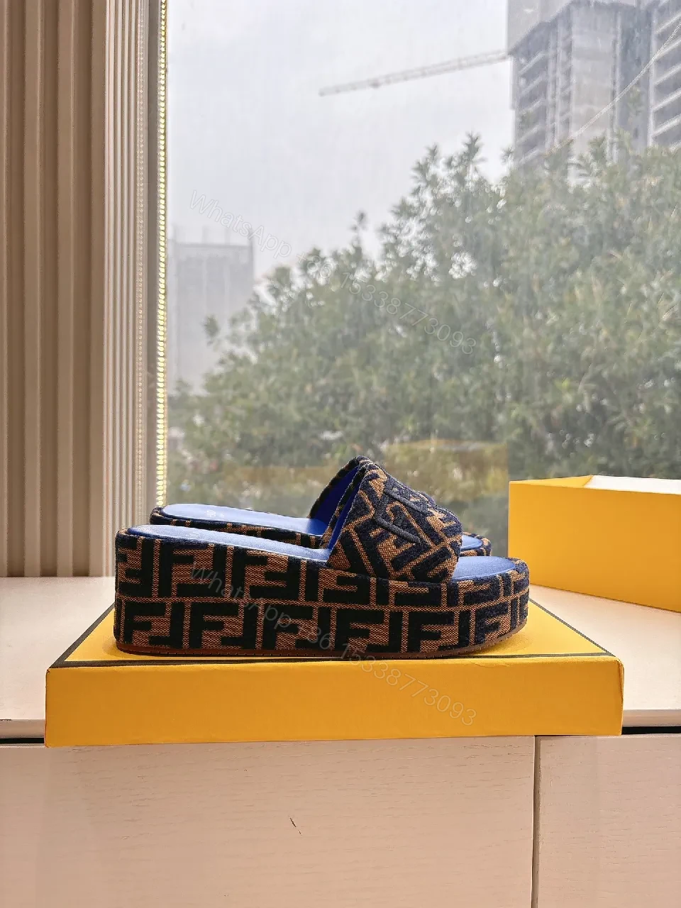 View 8 of Bold Monogram Slides: Couture Comfort Open-Heel Sliders