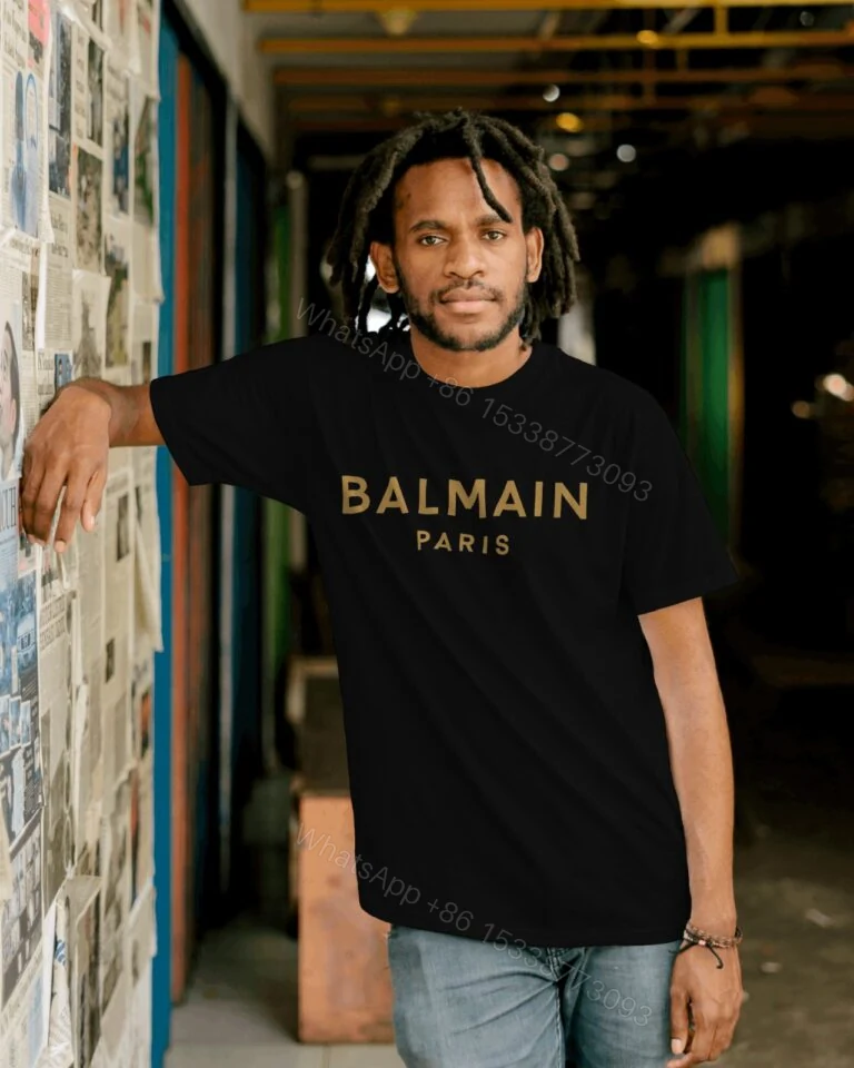 View 2 of BUY FIRST COPY BALMAIN ROUND NECK SUMMER COTTON T-SHIRTS