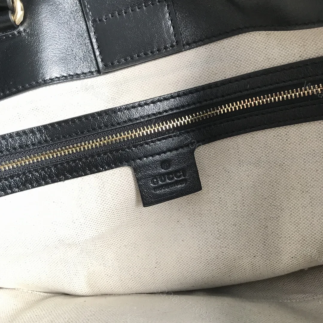 View 6 of Gucci Brown Large GG Canvas 1955 Horsebit Chain Tote Beige