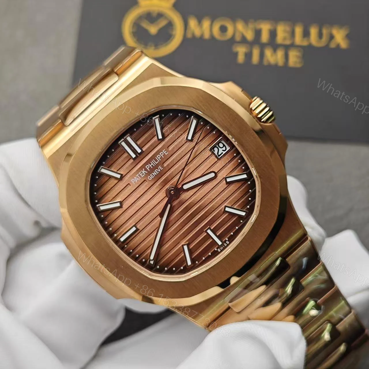 View 13 of Super Clone Replica Patek Philippe Nautilus – Rose Gold