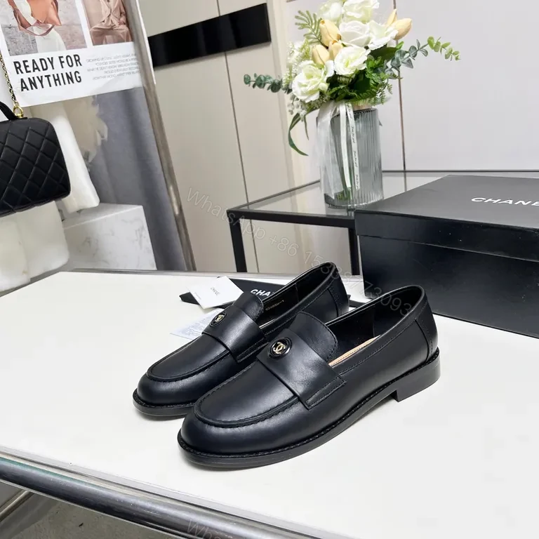 View 5 of Chic Leather Loafers - Signature Button Detail - Allâ€‘Day Comfort
