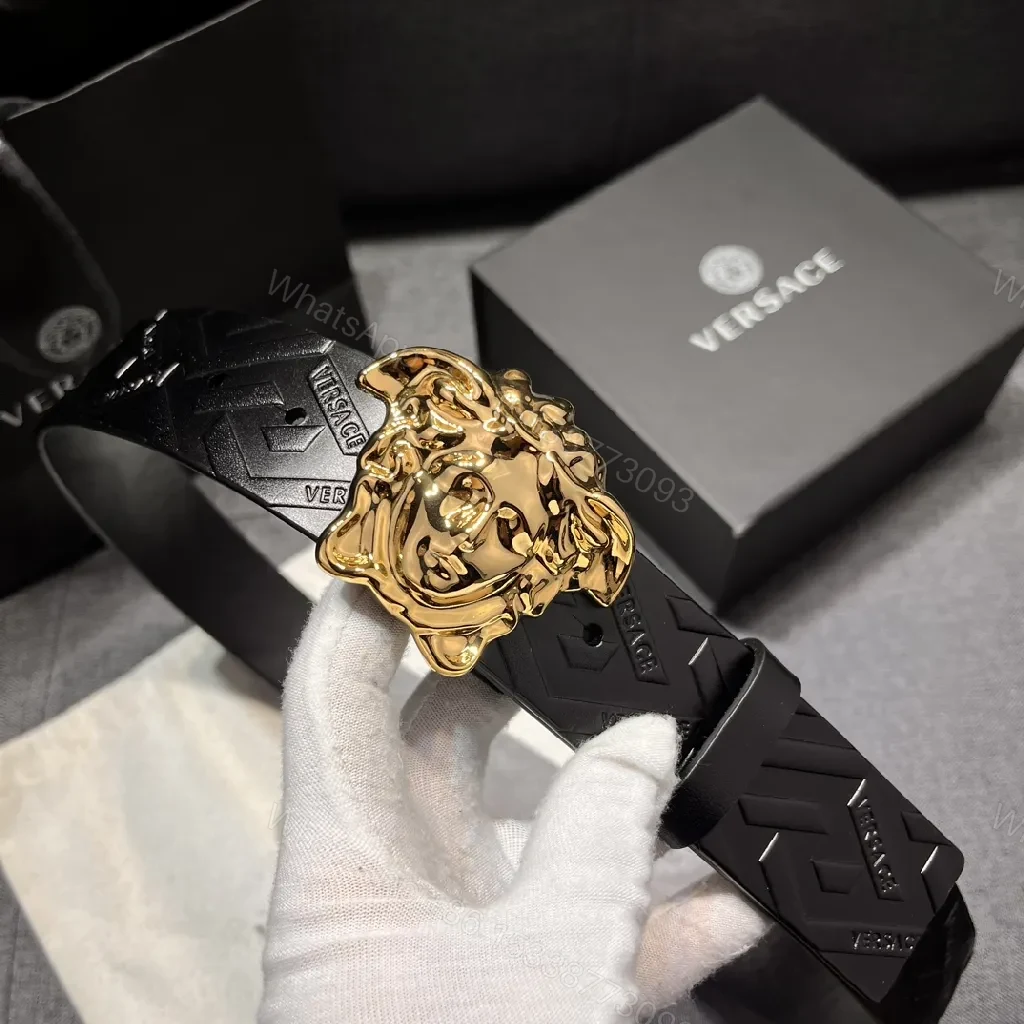 View 5 of Gold Crest Belt: Matte Black Luxury, Bold Modern Style