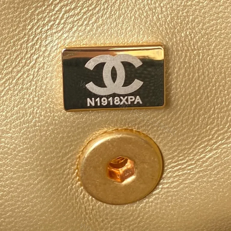 View 8 of Quilted Caviar Leather Bag: Gold Chain, Chanel-esque Luxury