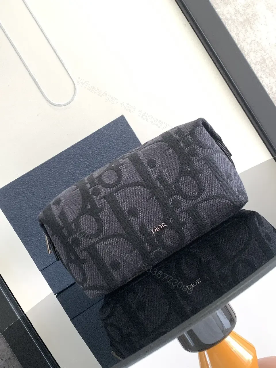 View 2 of Charcoal Jacquard Crossbody: Luxe Minimalist, Structured