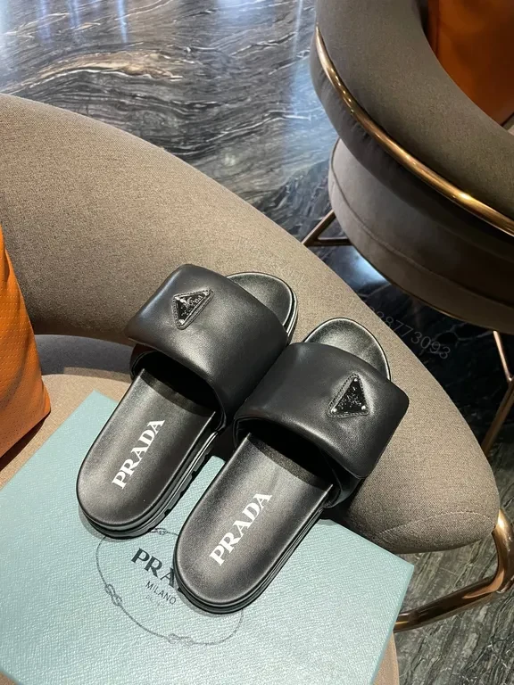 View 3 of Prada Black Leather Slide: Sleek, All-Day Comfort