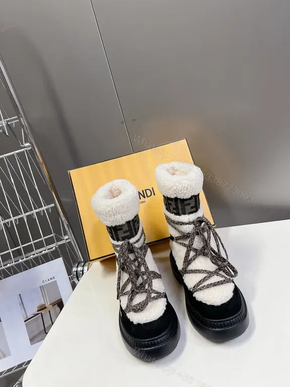 View 2 of Luxury Fendi-Influence Ankle Boot: Textured Leather, Bold Silhouette