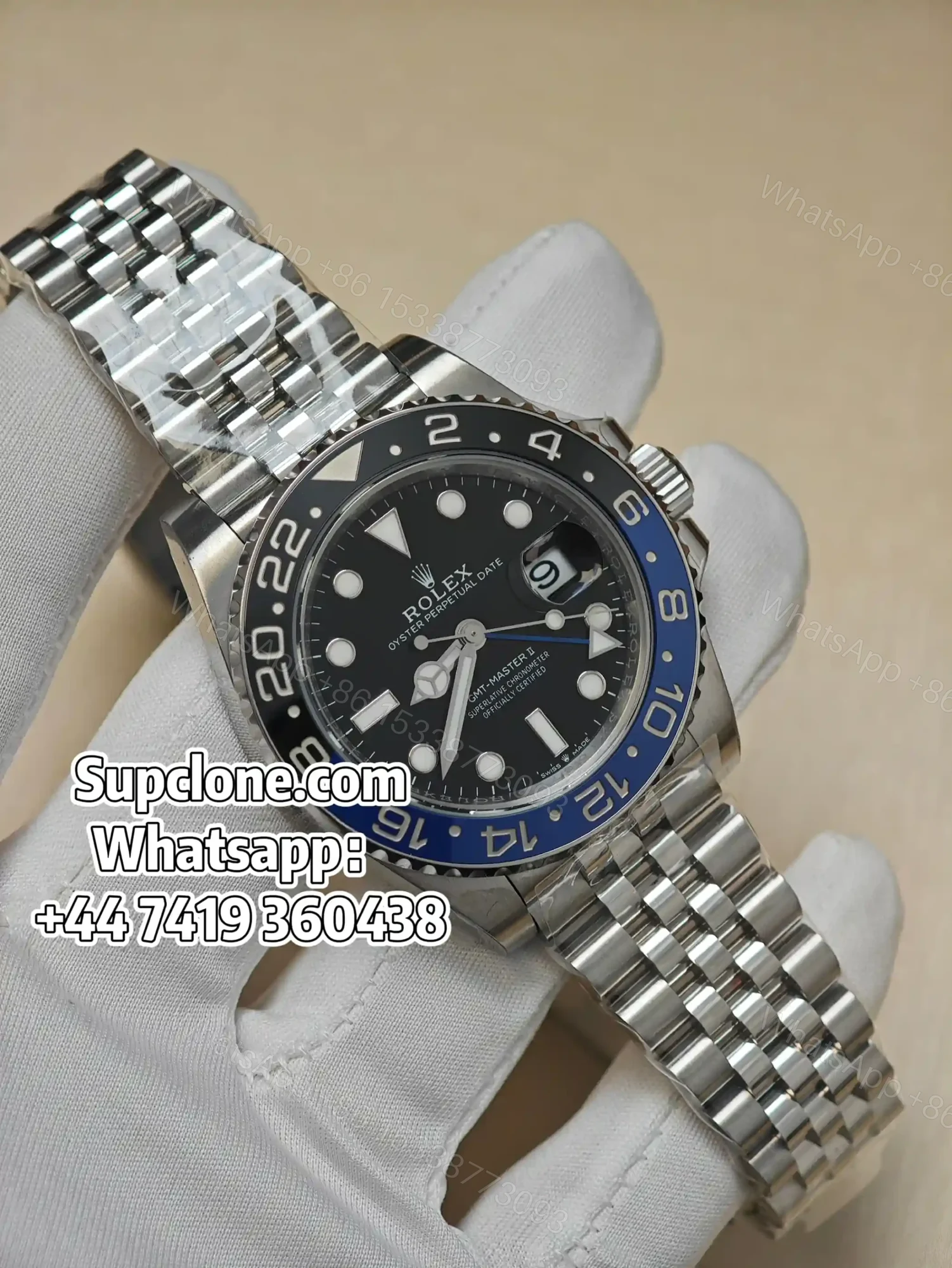 View 2 of Rolex Super Clone Watches 1:1 Batgirl GMT-Master II 126710BLNR DD3285 Movement