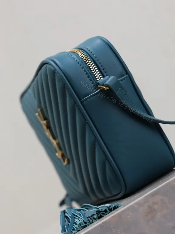View 2 of Chic Teal Quilted Crossbody with Gold Hardware Bag