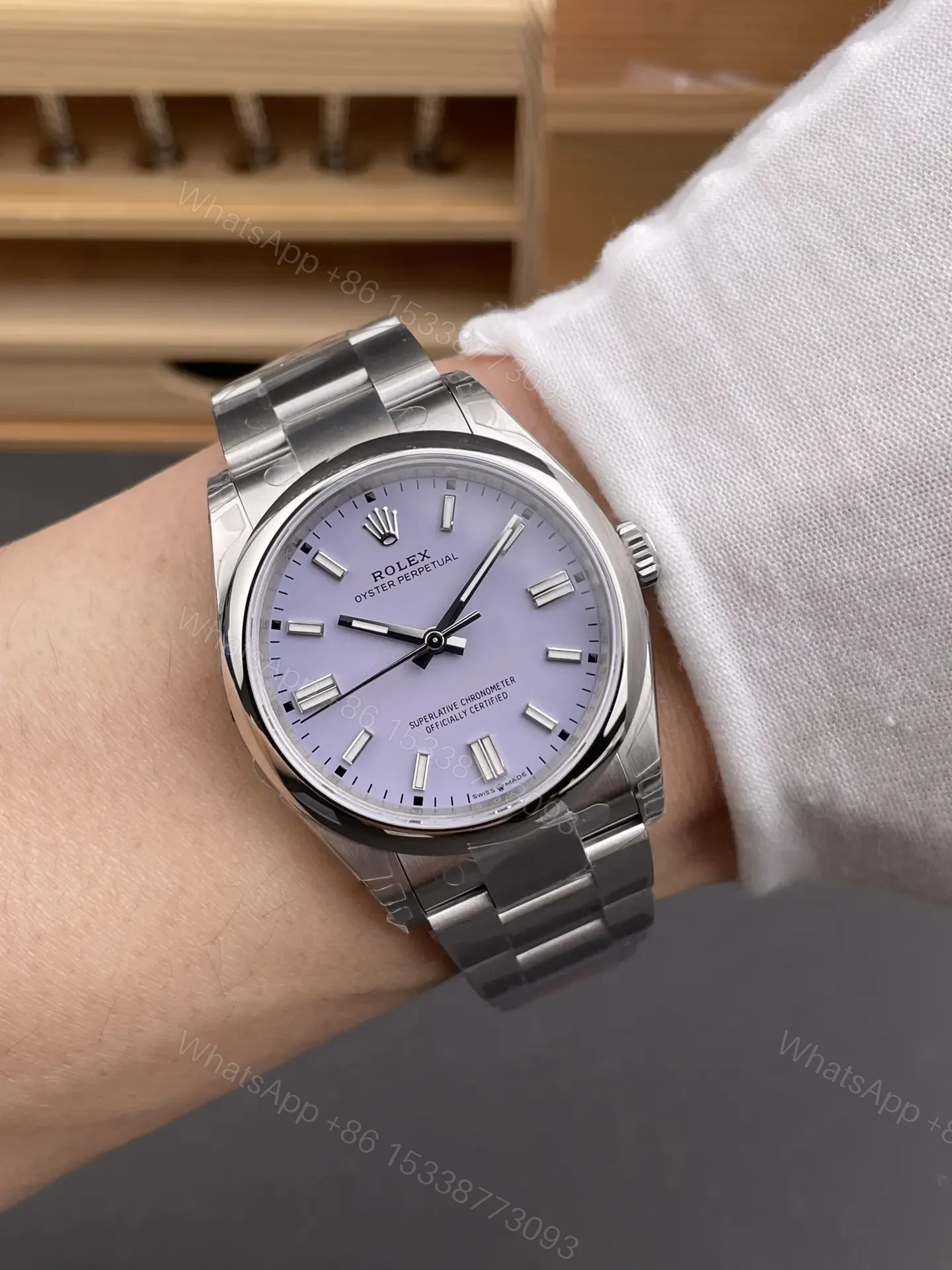 View 9 of Rolex Oyster Perpetual 36 126000 Lavender Dial Watch 126000-0013