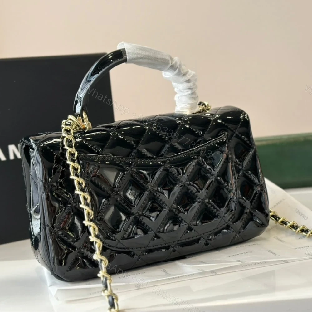 View 6 of Chanel Mini Classic Handbag With Top Handle Black 20Cm