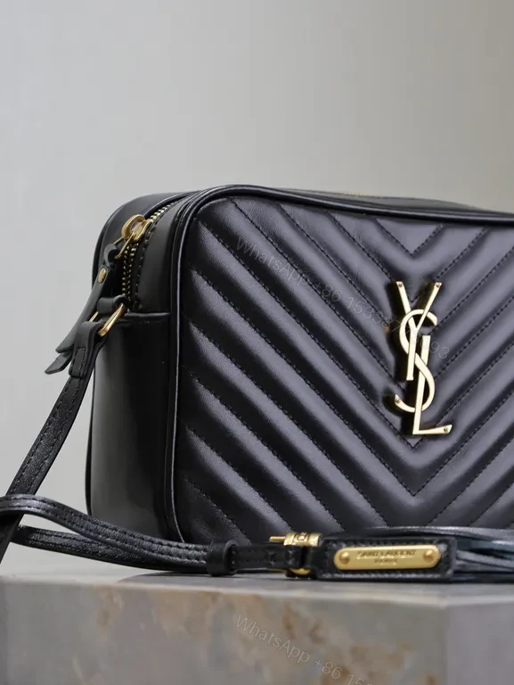 View 7 of Gold Monogram Quilted Crossbody - Luxe, Leather, Compact Bag