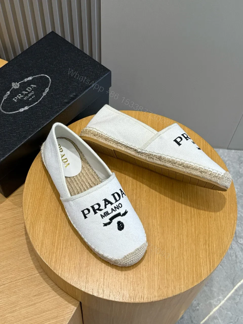 View 3 of Casual Luxe Espadrille Slip-Ons with Logo Branding