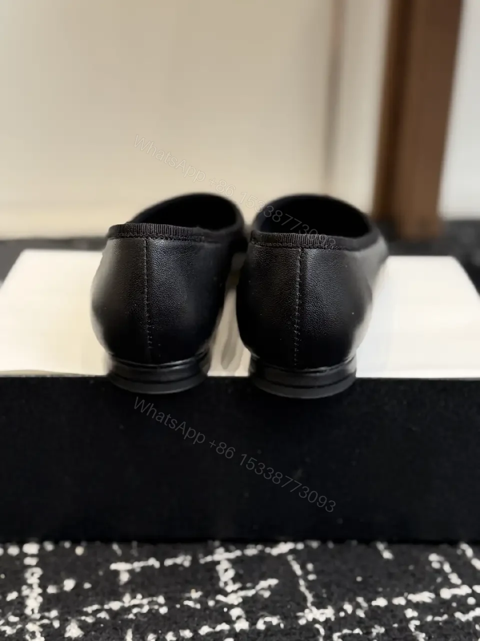 View 10 of Two-Tone Leather Ballet Flats with Logo Detail - Everyday Luxury