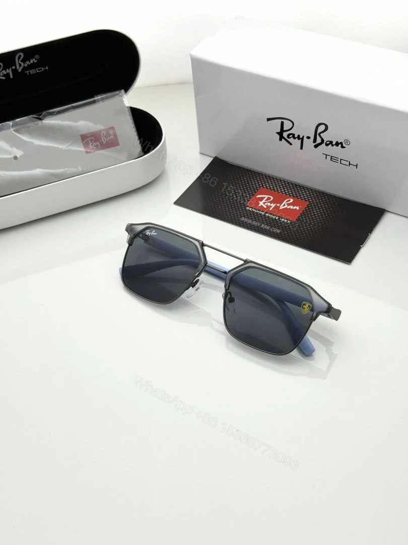 View 5 of First Copy RayBan 04 Grey Black Sunglasses
