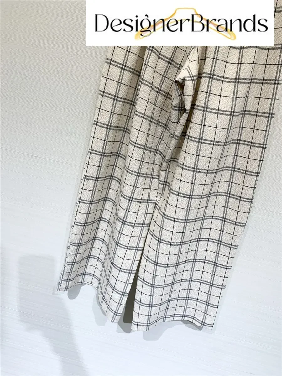 View 8 of Acne Studios Off-White Drawstring High-Waisted Wide-Leg Trousers