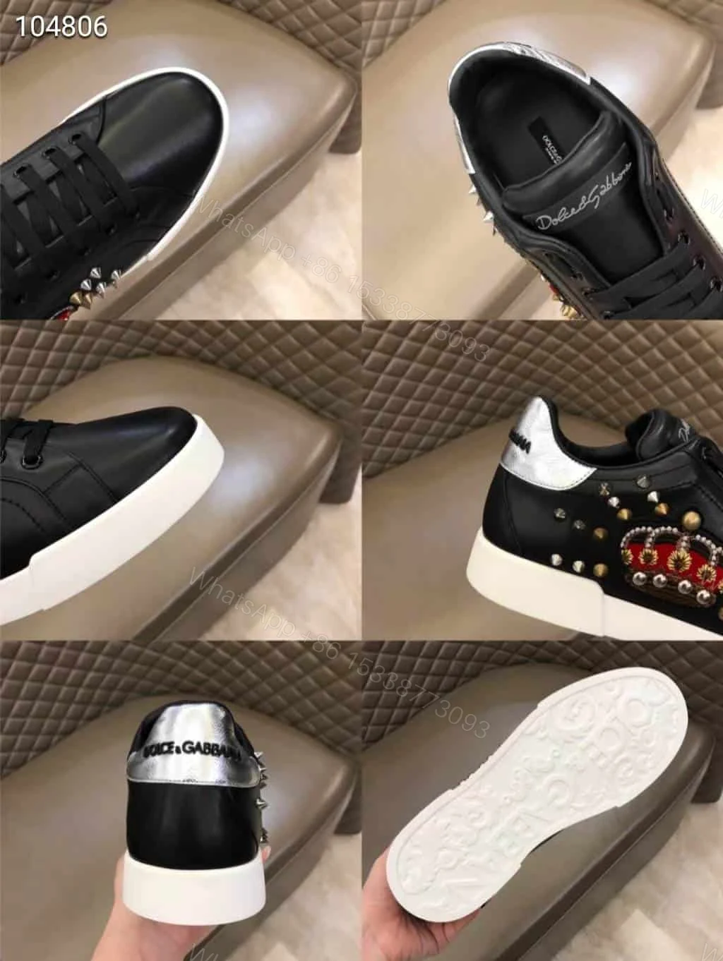 View 3 of DOLCE & GABBANA CALFSKIN PORTOFINO SNEAKERS WITH PATCH – DG1