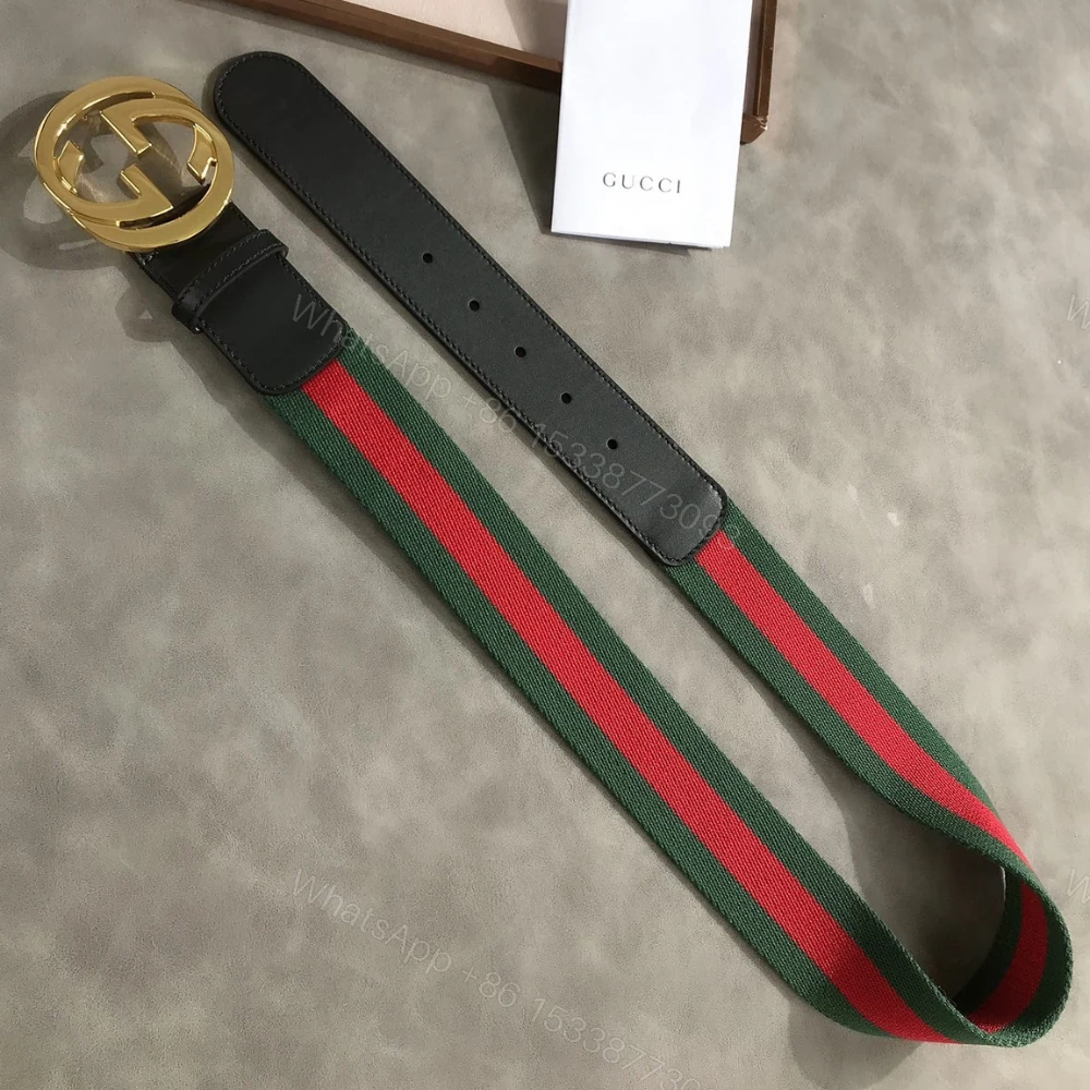 View 3 of Gucci Web Belt With G Buckle Green 4Cm