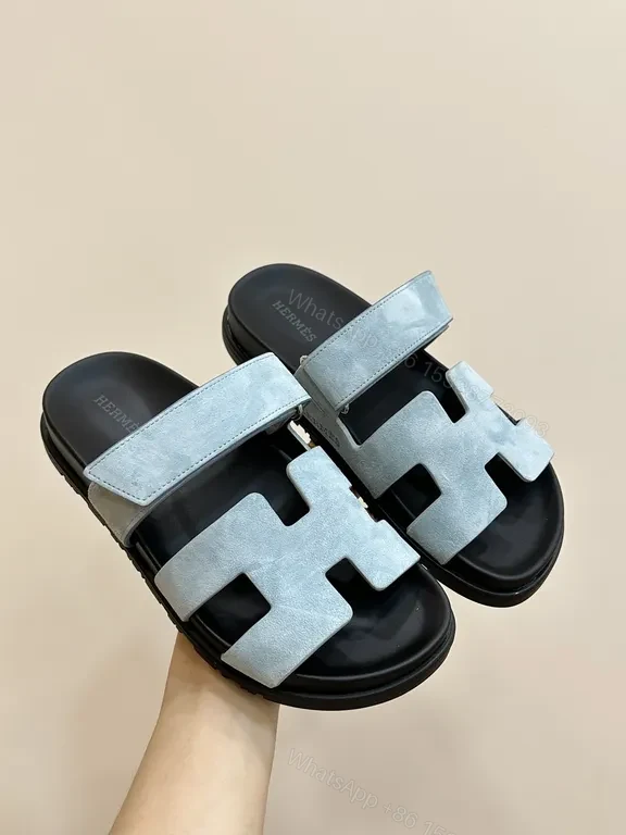 View 5 of Chic Strappy Slides - Leather-Like, Signature â€œHâ€ Touch, All-Day Comfort