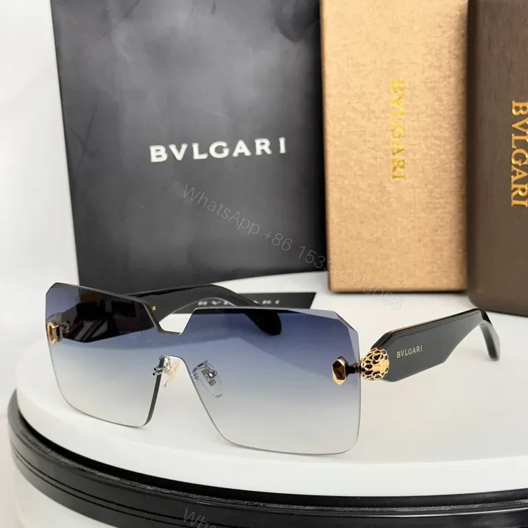 View 3 of Boldly Minimalist BVLGARI Sunglasses: Sculpted Edge Shield Style