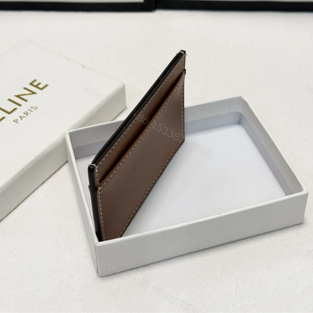 View 3 of CELINE CARD HOLDER IN SMOOTH LAMBSKIN TAN BROWN 9CM