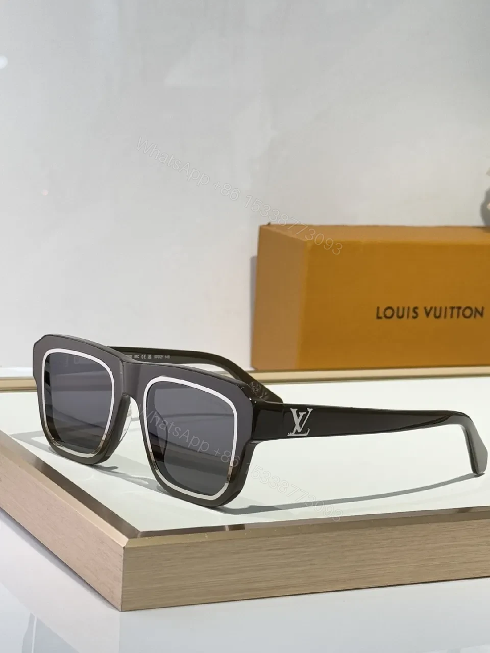 View 3 of Bold Acetate Sunglasses Square Luxe UV400 Polarized