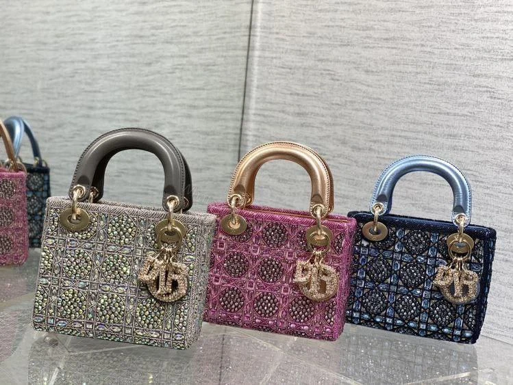View 3 of Mini Lady Dior Bag with Removable chain
