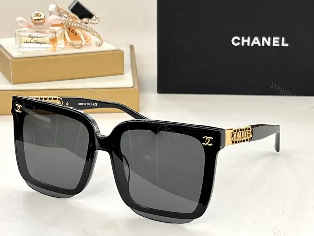 View 5 of Soft Rose Tones Rose-Gold Chanel Sunglasses, Oversized Square