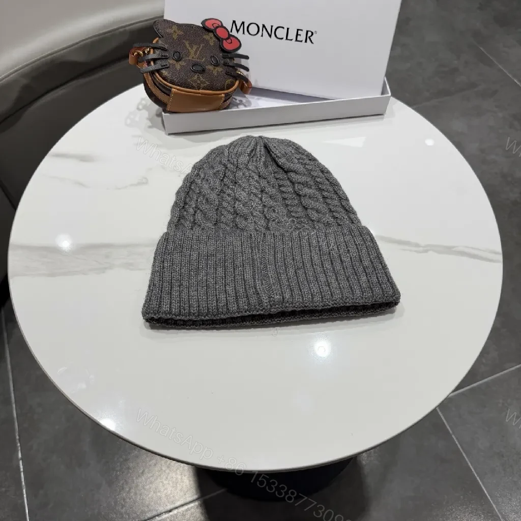 View 6 of Cozy Cable Knit Beanie: Subtle Moncler Sealing Luxury Winter Beanie