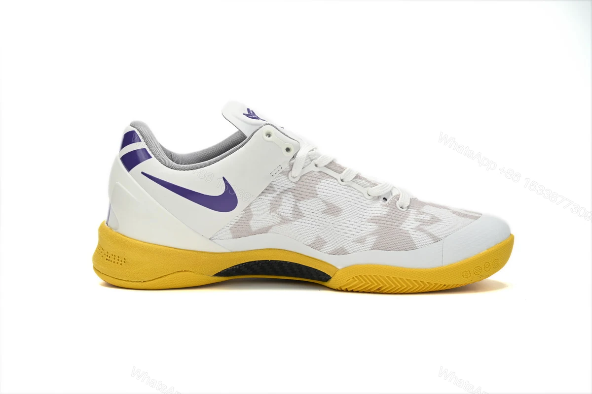 View 5 of Nike Kobe 8 Low WhitePurple-Yellow 555035-101