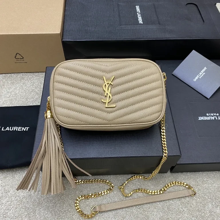 Beige Quilted Crossbody â€“ YSL Monogram Luxury Bag — view 1