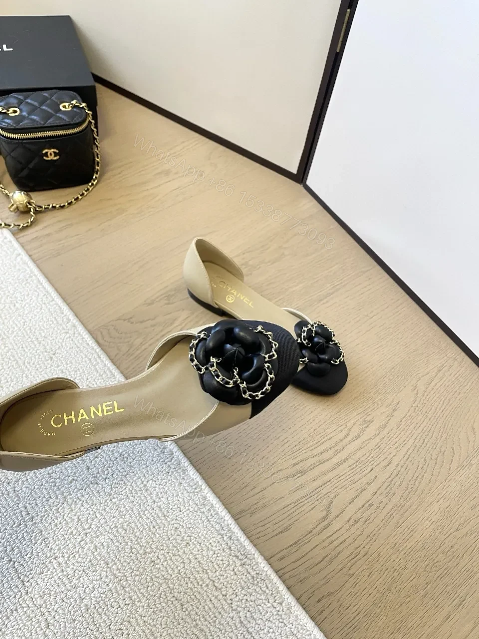 View 4 of Two-Tone D’Orsay Pumps with Bloom Embellishment - Elevated Minimalism