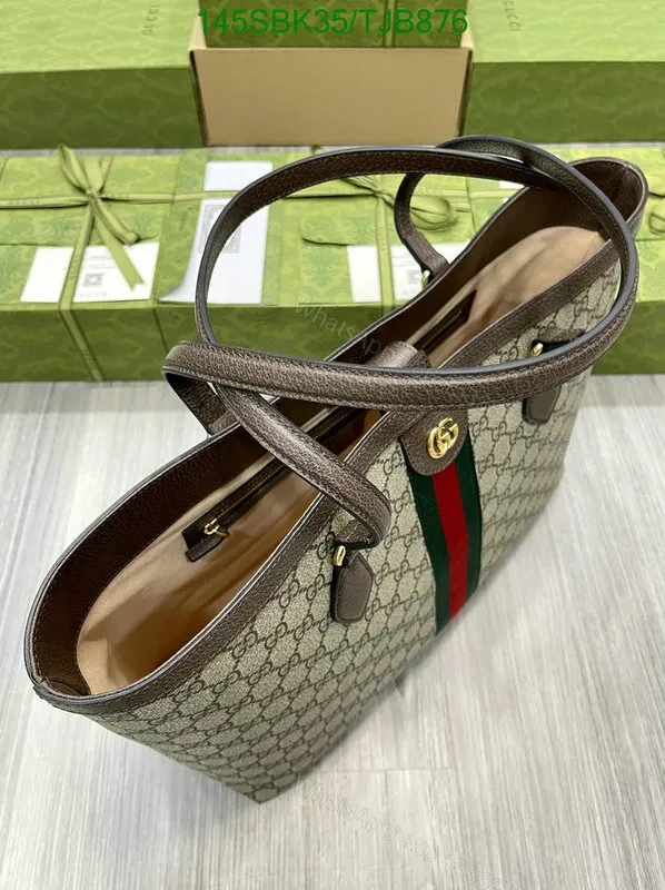 View 6 of Gucci Beige and Blue Medium Tote Bag in GG Supreme Canvas HB685