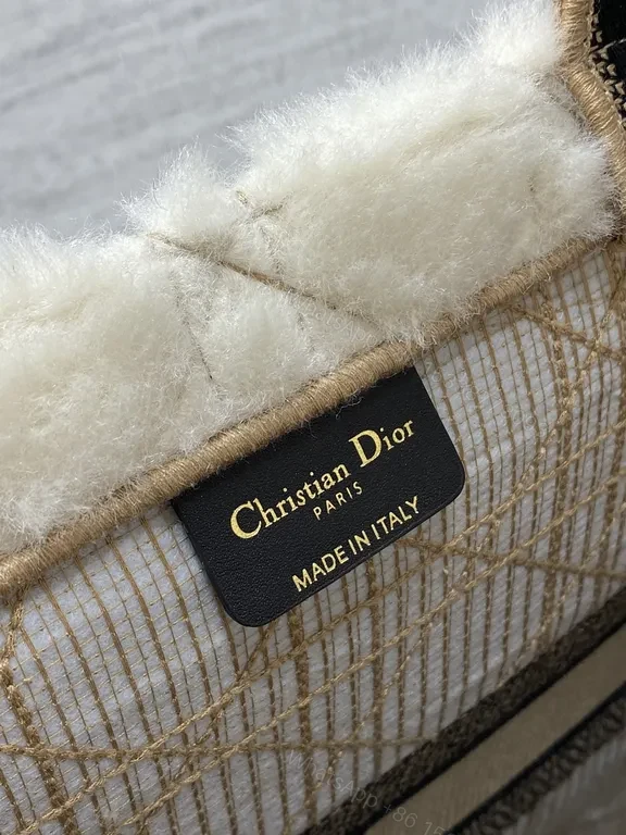 View 3 of Cream BouclÃ© Cannage Tote - Couture Texture, Dior Signature