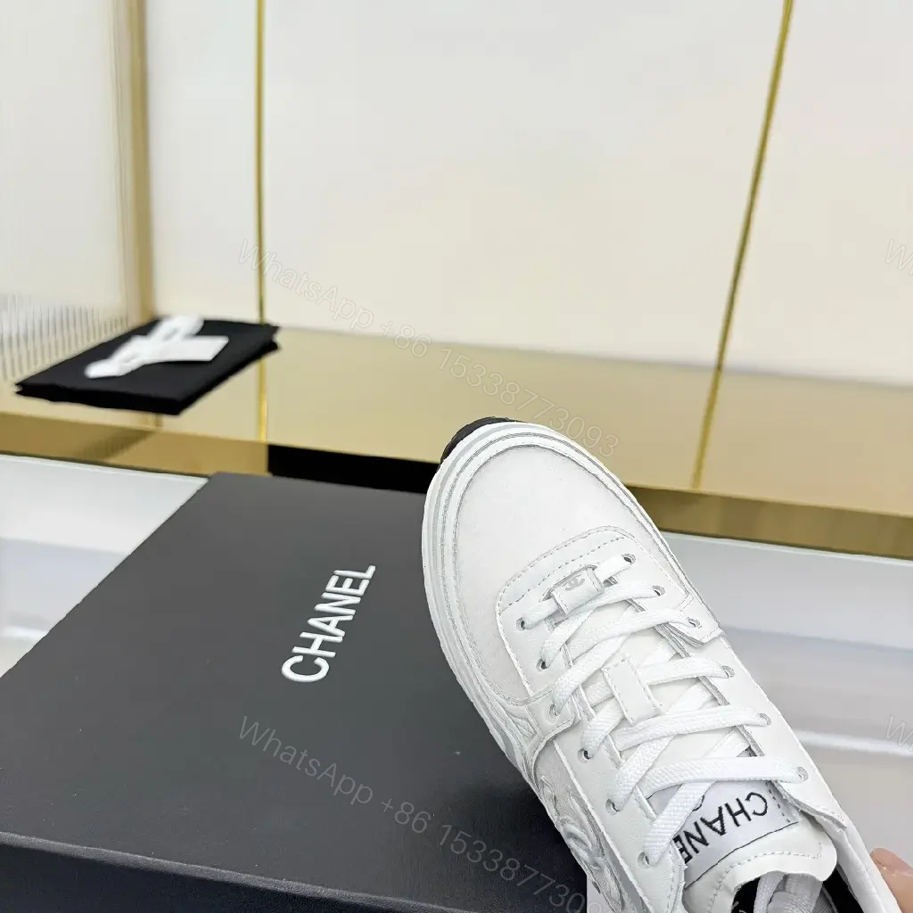 View 10 of White Canvas-Trim High-Top Sneakers with Subtle Luxe Details