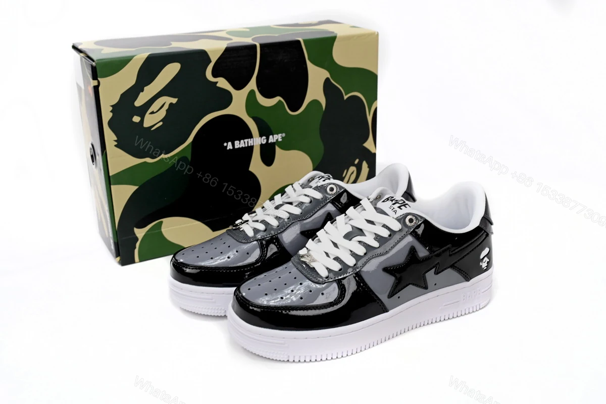 Cheap Fake BapeSta Low Black Grey Baolan 1H20 191 046 — view 2