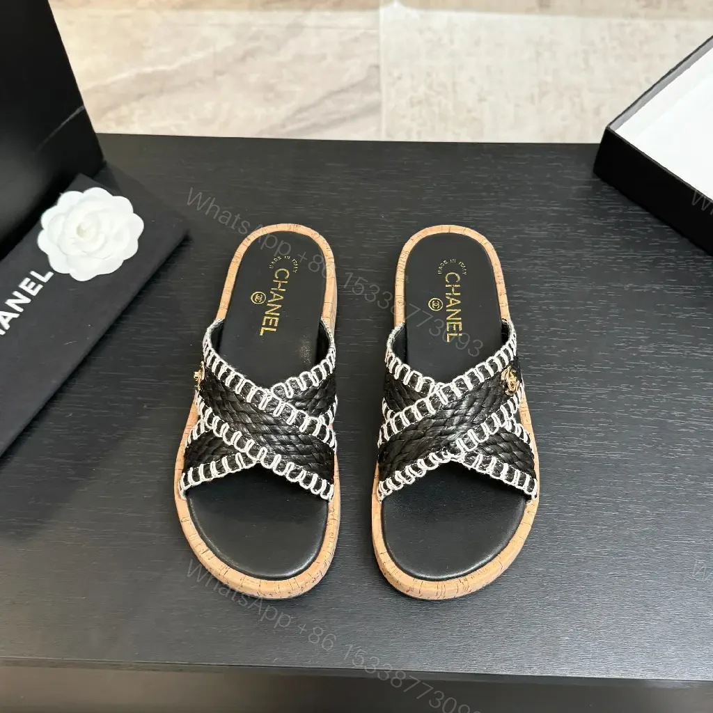 View 4 of Chic Cork-Sole Sandals with Signature Hardware