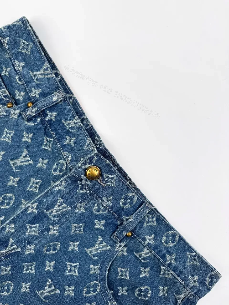 View 11 of Denim Monogram Bermuda Shorts – Signature LV Print, Elevated Comfort