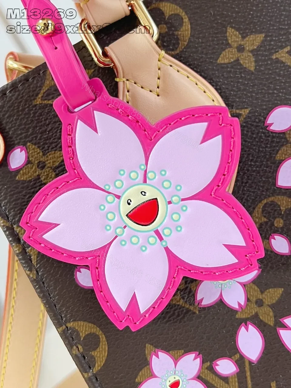 View 4 of Chic Floral Monogram Handbag: Luxe Craft, Pink Petal Accent