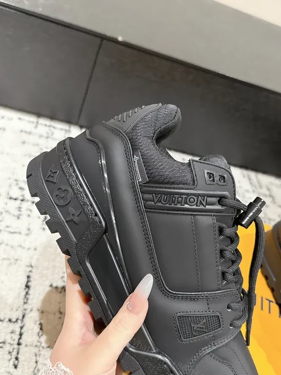 View 6 of Louis Vuitton Black Leather High-Top Sneakers: Luxury Everyday Comfort