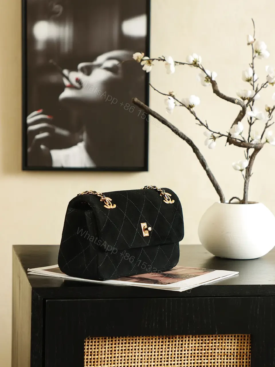 View 7 of Compact Quilted Crossbody with Chain - Everyday Luxury Bag